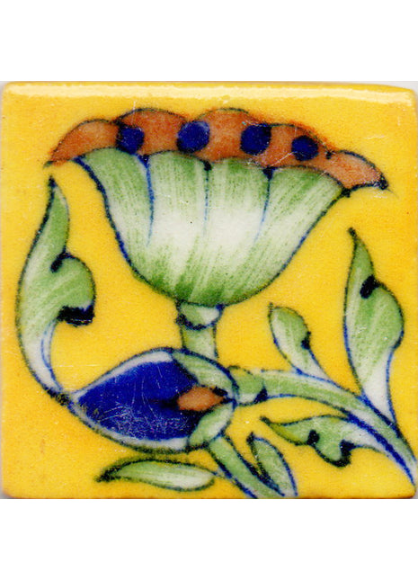 Flower design on Yellow Base (3x3)