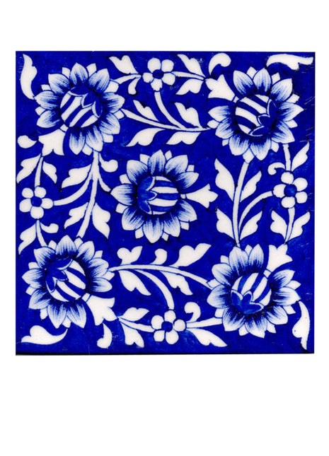 Blue and White color design Tile 6x6 inch