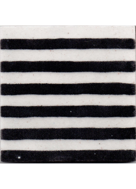 Black and White Lines Design Tile