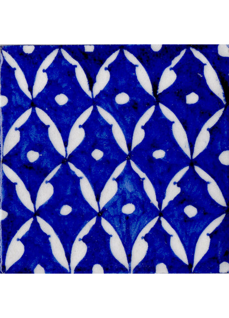 Blue Pattern Ceramic Zig Zag Handmade Kitchen Tile