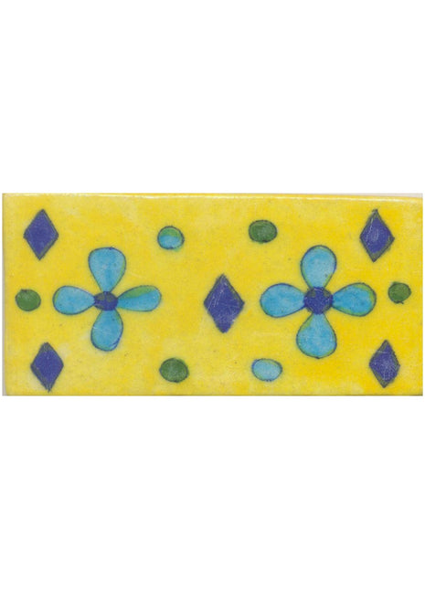 Flowers Design on Yellow Base Tile