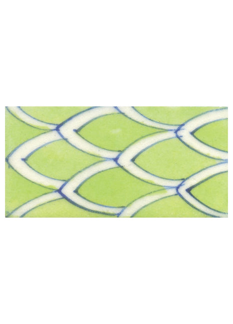 White and Green Color Tile