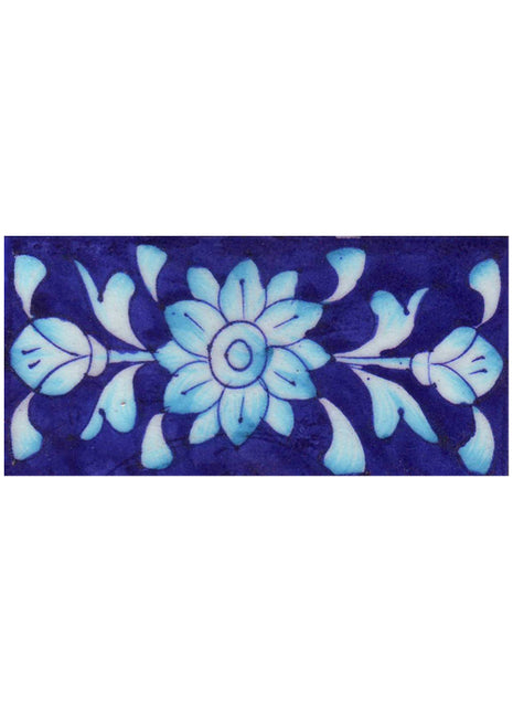 Blue Tile With Turquoise Flowers