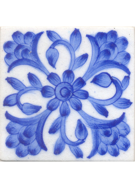 Blue design with white base tile