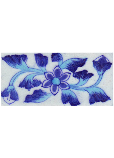 White Tiles With Blue Flowers 2x4' inch tile