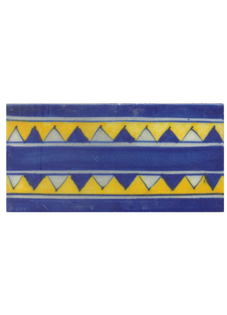 Blue and Yellow Zig-Zag Tile