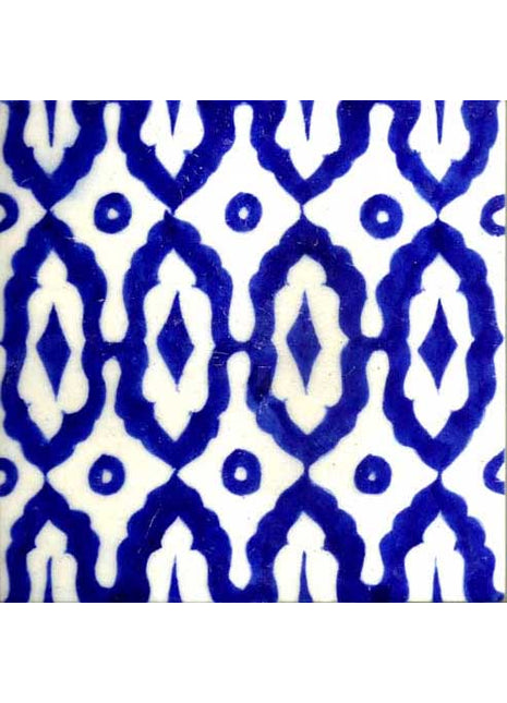 Blue Pattern On White Base Tile