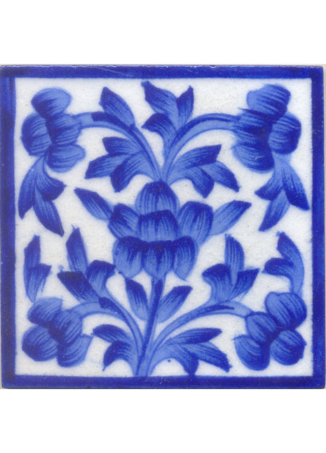 Handpainted Blue design Wall Pottery Tile
