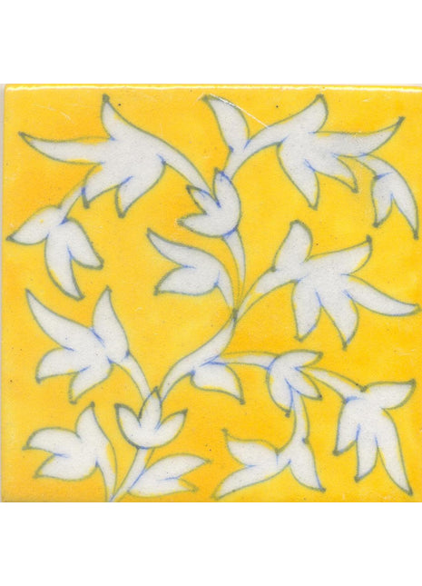 White leaf with Yellow Base Tile
