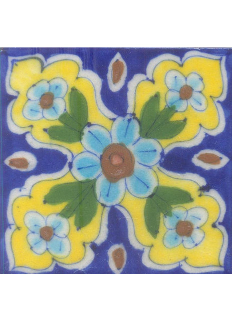 Turquoise Flower's and Blue and Yellow Tile