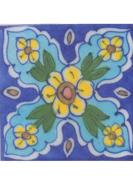 Indian Vintage Turquoise Blue Pottery Tiles For Home