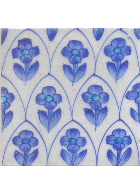 Blue Flower and White Tile