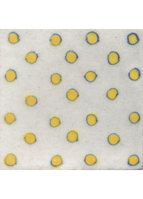 Yellow Polka Dots with White Base Tile