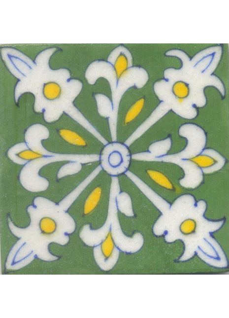 White, Yellow and Green Tile