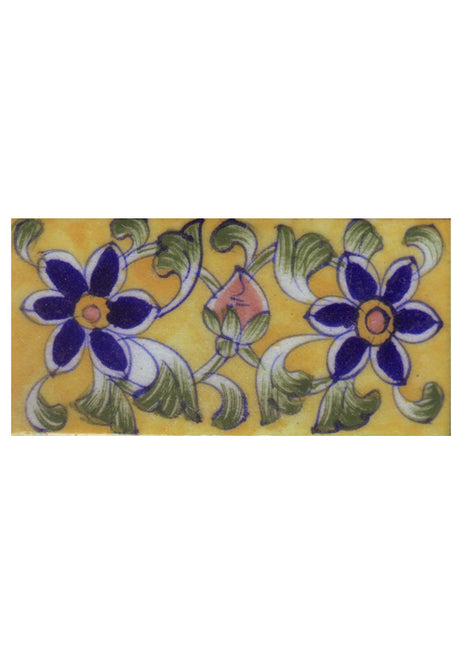 Blue Flowers and Yellow Base Tile-01