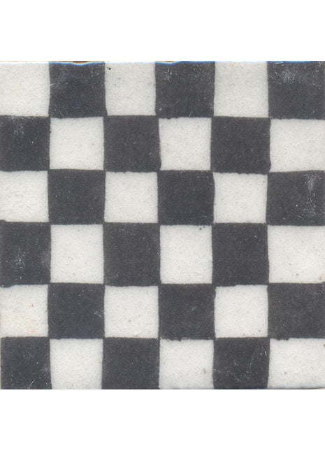 Black and White Checker design Tile