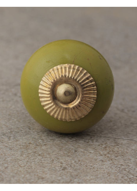 Green Wooden Knob