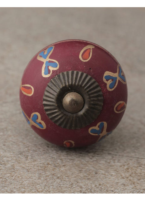 Red and Dark Red Wooden knob