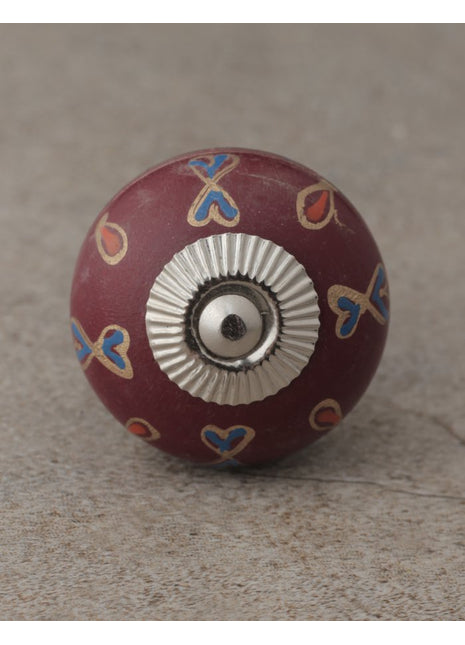 Red and Dark Red Wooden knob