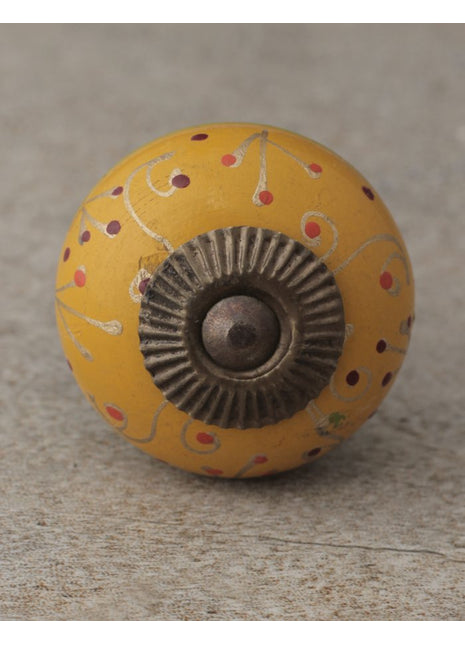 Golden design with Yellow and Green Base Wooden knob