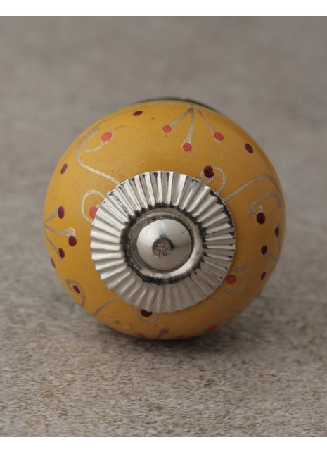 Golden design with Yellow and Green Base Wooden knob