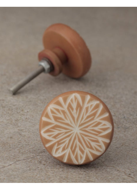 Brown Resin knob White Color Design