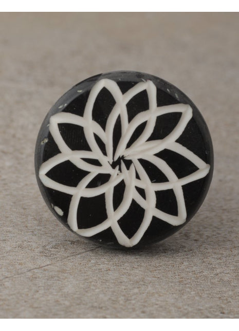 Black Wooden knob White Color Design