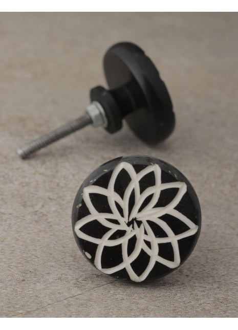 Black Wooden knob White Color Design