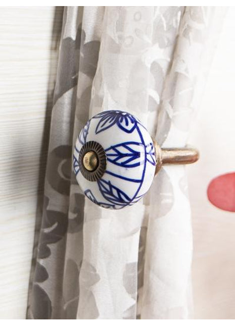 Curtain Tie Backs Hook Decorative Wall Hook- Blue (Set of Two)