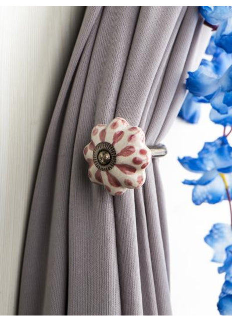 Curtain Tie Backs Hook Decorative Wall Hook-Brown (Set of Two)