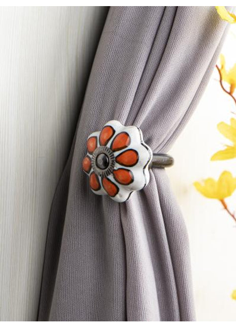 Curtain Tie Backs Hook Decorative Wall Hook-Orange (Set of Two)