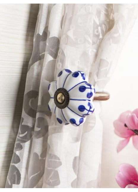 Curtain Tie Backs Hook Decorative Wall Hook-Blue (Set of Two)