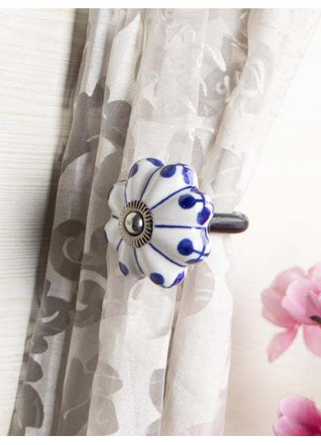 Curtain Tie Backs Hook Decorative Wall Hook-Blue (Set of Two)