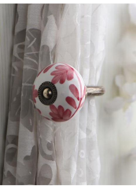 Curtain Tie Backs Hook Decorative Wall Hook- Red (Set of Two)