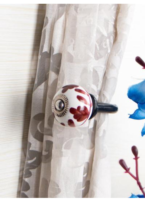 Curtain Tie Backs Hook Decorative Wall Hook-Red (Set of Two)