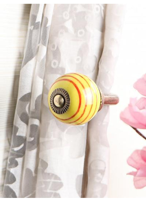Curtain Tie Backs Hook Decorative Wall Hook-Yellow (Set of Two)