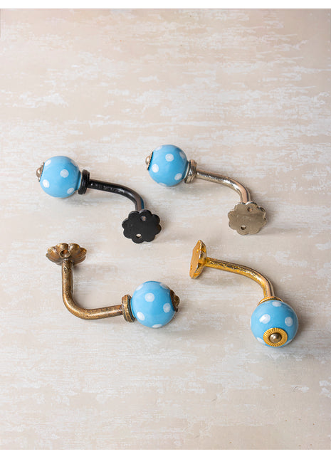 Curtain Tie Backs Hook Decorative Wall Hook- Turquoise (Set of Two)