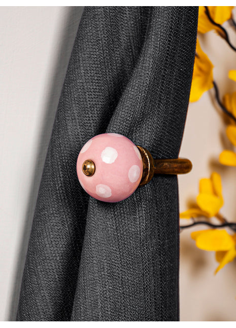 Curtain Tie Backs Hook Decorative Wall Hook- Pink (Set of Two)