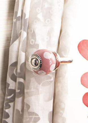 Curtain Tie Backs Hook Decorative Wall Hook-Pink Base (Set of Two)