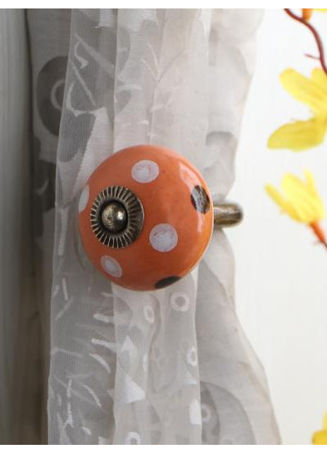 Curtain Tie Backs Hook Decorative Wall Hook- Orange (Set of Two)