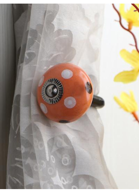 Curtain Tie Backs Hook Decorative Wall Hook- Orange (Set of Two)