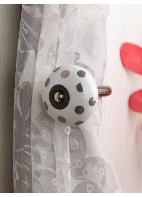 Curtain Tie Backs Hook Decorative Wall Hook- White (Set of Two)