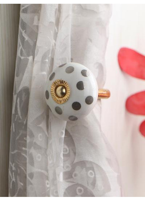 Curtain Tie Backs Hook Decorative Wall Hook- White (Set of Two)
