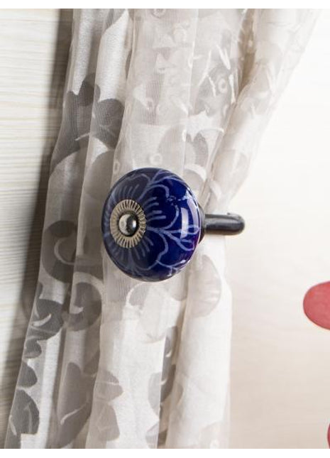 Curtain Tie Backs Hook Decorative Wall Hook-Blue (Set of Two)
