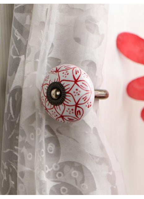 Curtain Tie Backs Hook Decorative Wall Hook- Red (Set of Two)