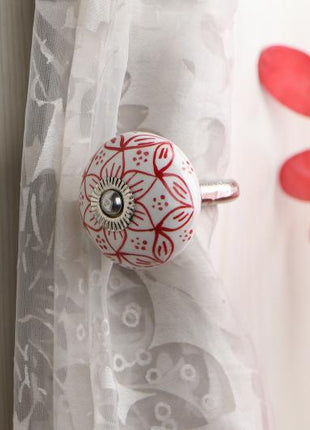 Curtain Tie Backs Hook Decorative Wall Hook- Red (Set of Two)