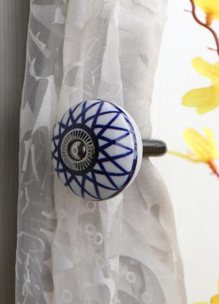 Curtain Tie Backs Hook Decorative Wall Hook- Blue (Set of Two)