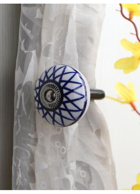 Curtain Tie Backs Hook Decorative Wall Hook- Blue (Set of Two)