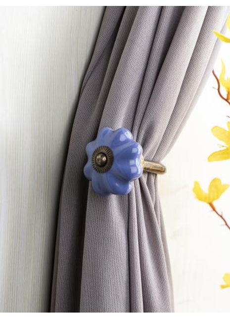 Curtain Tie Backs Hook Decorative Wall Hook-Blue (Set of Two)