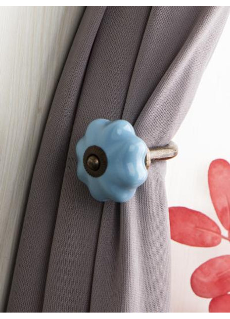 Curtain Tie Backs Hook Decorative Wall Hook-Turquoise (Set of Two)
